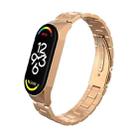 For Xiaomi Mi Band 7 Three-bead Stainless Steel Watch Band(Gold) - 1