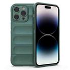 For iPhone 14 Pro Max Magic Shield TPU + Flannel Phone Case (Dark Green) - 1