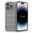 For iPhone 14 Pro Max Magic Shield TPU + Flannel Phone Case (Grey) - 1