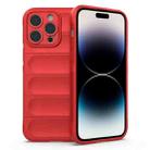 For iPhone 14 Pro Max Magic Shield TPU + Flannel Phone Case (Red) - 1