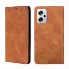 For Xiaomi Redmi Note 11T Pro 5G/Note 11T Pro+ 5G Skin Feel Magnetic Flip Leather Phone Case(Light Brown) - 1