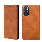 For Xiaomi Redmi Note 11 5G/Xiaomi Poco M4 Pro 5G Skin Feel Magnetic Flip Leather Phone Case(Light Brown) - 1