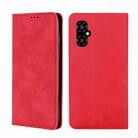 For Xiaomi Poco M4 5G Skin Feel Magnetic Flip Leather Phone Case(Red) - 1