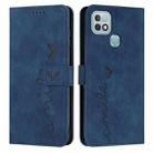 For Infinix Hot 10i Skin Feel Heart Pattern Leather Phone Case(Blue) - 1