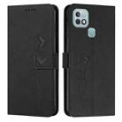 For Infinix Hot 10i Skin Feel Heart Pattern Leather Phone Case(Black) - 1