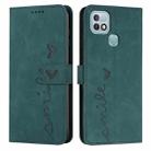 For Infinix Hot 10i Skin Feel Heart Pattern Leather Phone Case(Green) - 1