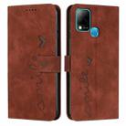 For Infinix Hot 10s Skin Feel Heart Pattern Leather Phone Case(Brown) - 1