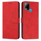 For Infinix Hot 10s Skin Feel Heart Pattern Leather Phone Case(Red) - 1