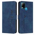 For Infinix Hot 10s Skin Feel Heart Pattern Leather Phone Case(Blue) - 1