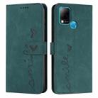 For Infinix Hot 10s Skin Feel Heart Pattern Leather Phone Case(Green) - 1