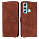For Infinix Hot 11 Skin Feel Heart Pattern Leather Phone Case(Brown) - 1