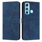 For Infinix Hot 11 Skin Feel Heart Pattern Leather Phone Case(Blue) - 1