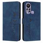 For Infinix Hot 11s Skin Feel Heart Pattern Leather Phone Case(Blue) - 1