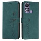 For Infinix Hot 11s Skin Feel Heart Pattern Leather Phone Case(Green) - 1