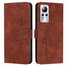 For Infinix Note 11 Skin Feel Heart Pattern Leather Phone Case(Brown) - 1