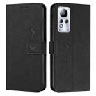 For Infinix Note 11 Skin Feel Heart Pattern Leather Phone Case(Black) - 1