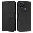 For Infinix Smart 6 Skin Feel Heart Pattern Leather Phone Case(Black) - 1