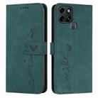 For Infinix Smart 6 Skin Feel Heart Pattern Leather Phone Case(Green) - 1