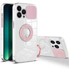 Sliding Camera Cover Design TPU Phone Case For iPhone 13 Pro(Pink) - 1