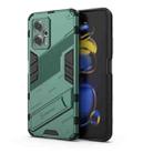 For Xiaomi Redmi Note 11T Pro 5G China Punk Armor 2 in 1 PC + TPU Shockproof Phone Case with Invisible Holder(Green) - 1