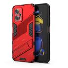 For Xiaomi Redmi Note 11T Pro 5G China Punk Armor 2 in 1 PC + TPU Shockproof Phone Case with Invisible Holder(Red) - 1