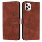 For iPhone 13 Pro Skin Feel Heart Pattern Leather Phone Case (Brown) - 1