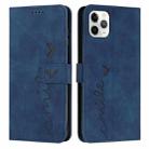 For iPhone 13 Pro Skin Feel Heart Pattern Leather Phone Case (Blue) - 1