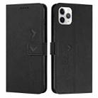 For iPhone 13 Pro Skin Feel Heart Pattern Leather Phone Case (Black) - 1