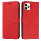 For iPhone 13 Pro Max Skin Feel Heart Pattern Leather Phone Case (Red) - 1