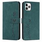 For iPhone 13 Pro Max Skin Feel Heart Pattern Leather Phone Case (Green) - 1