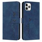 For iPhone 12 Pro Max Skin Feel Heart Pattern Leather Phone Case(Blue) - 1