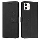 For iPhone 11 Skin Feel Heart Pattern Leather Phone Case (Black) - 1