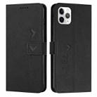 For iPhone 11 Pro Skin Feel Heart Pattern Leather Phone Case(Black) - 1