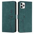 For iPhone 11 Pro Max Skin Feel Heart Pattern Leather Phone Case (Green) - 1