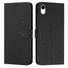 For iPhone XR Skin Feel Heart Pattern Leather Phone Case(Black) - 1