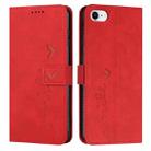 For iPhone SE 2022 / SE 2020 / 8 / 7 Skin Feel Heart Pattern Leather Phone Case(Red) - 1