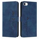 For iPhone SE 2022 / SE 2020 / 8 / 7 Skin Feel Heart Pattern Leather Phone Case(Blue) - 1