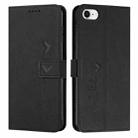 For iPhone SE 2022 / SE 2020 / 8 / 7 Skin Feel Heart Pattern Leather Phone Case(Black) - 1