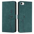 For iPhone SE 2022 / SE 2020 / 8 / 7 Skin Feel Heart Pattern Leather Phone Case(Green) - 1