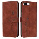 Skin Feel Heart Pattern Leather Phone Case For iPhone 8 Plus / 7 Plus / 6 Plus(Brown) - 1