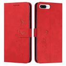 Skin Feel Heart Pattern Leather Phone Case For iPhone 8 Plus / 7 Plus / 6 Plus(Red) - 1