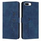 Skin Feel Heart Pattern Leather Phone Case For iPhone 8 Plus / 7 Plus / 6 Plus(Blue) - 1