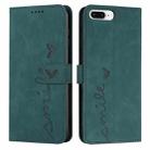 Skin Feel Heart Pattern Leather Phone Case For iPhone 8 Plus / 7 Plus / 6 Plus(Green) - 1