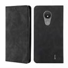 For Nokia C21 Skin Feel Magnetic Horizontal Flip Leather Phone Case(Black) - 1