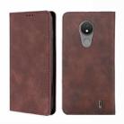 For Nokia C21 Skin Feel Magnetic Horizontal Flip Leather Phone Case(Dark Brown) - 1