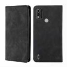 For Nokia C21 Plus Skin Feel Magnetic Horizontal Flip Leather Phone Case(Black) - 1