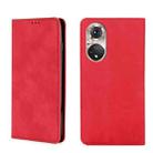 For Honor 50 Pro Skin Feel Magnetic Horizontal Flip Leather Phone Case(Red) - 1