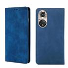 For Honor 50 Pro Skin Feel Magnetic Horizontal Flip Leather Phone Case(Blue) - 1