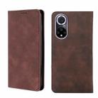 For Huawei nova 9 Skin Feel Magnetic Horizontal Flip Leather Phone Case(Dark Brown) - 1