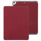 Mutural King Kong Series Deformation Holder Leather Tablet Case For iPad 9.7 2018 / 2017(Red) - 1